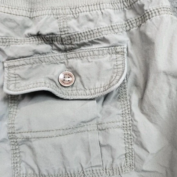 Calvin Klein Pants Womens M Green Capri Cargo Drawstring Elastic Waist Pockets - Picture 11 of 13